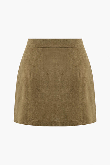 Corduroy Button Skirt