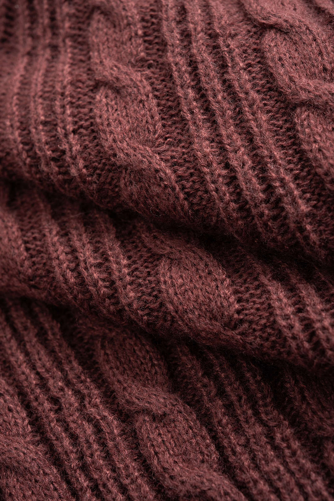 Cable Knit Lace Patchwork V-Neck Long Sleeve Top