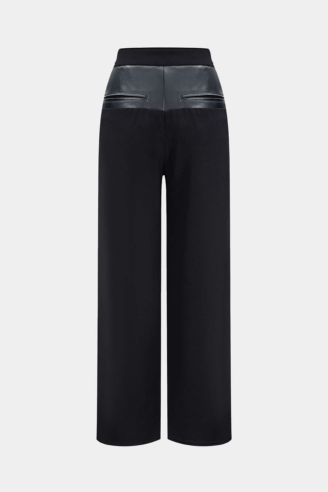 Patchwork Faux Skórzane spodnie