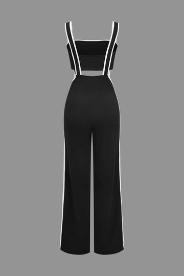 Contrast Trim Tube Top And Trouser Set