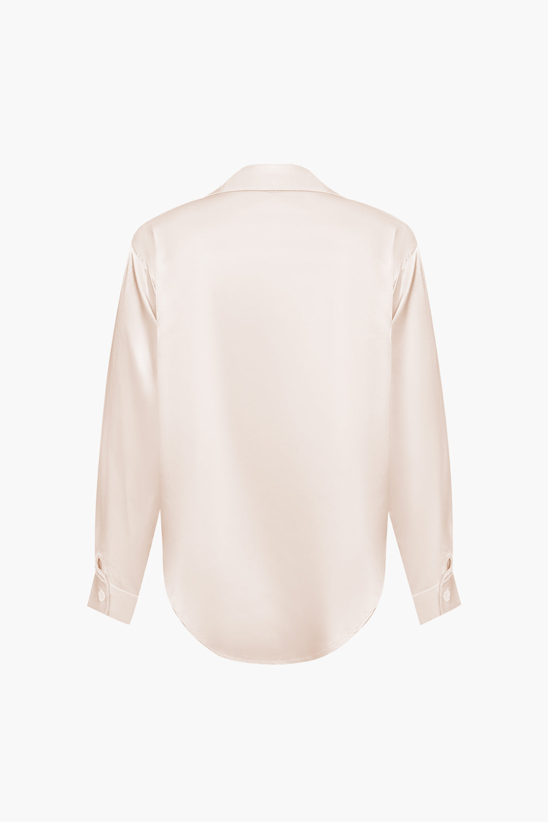 Basic Solid Satin Long-Sleeve Shirts