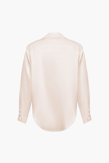 Basic Solid Satin Long-Sleeve Shirts