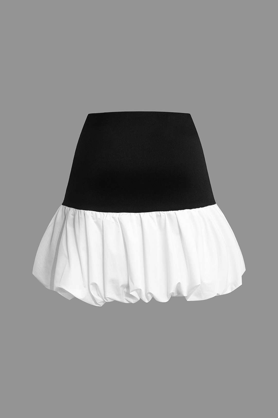 Convertible Contrast Ruched Puffy Mini Skirt