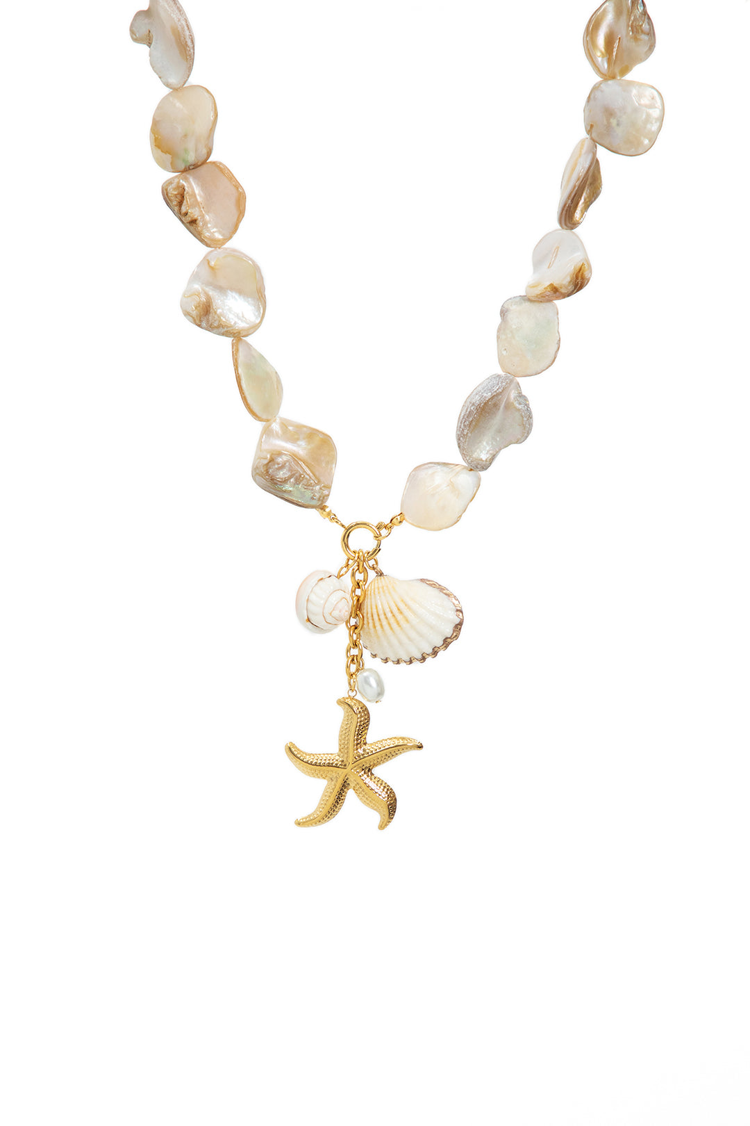 Shell Starfish Charm Necklace