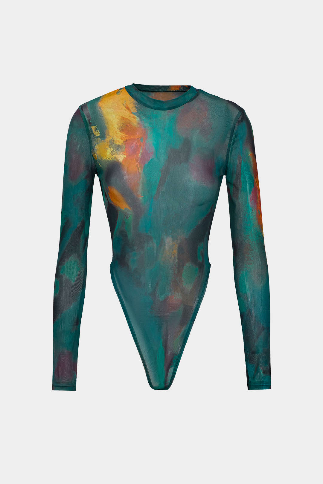 Body de manga comprida com estampa tie-dye