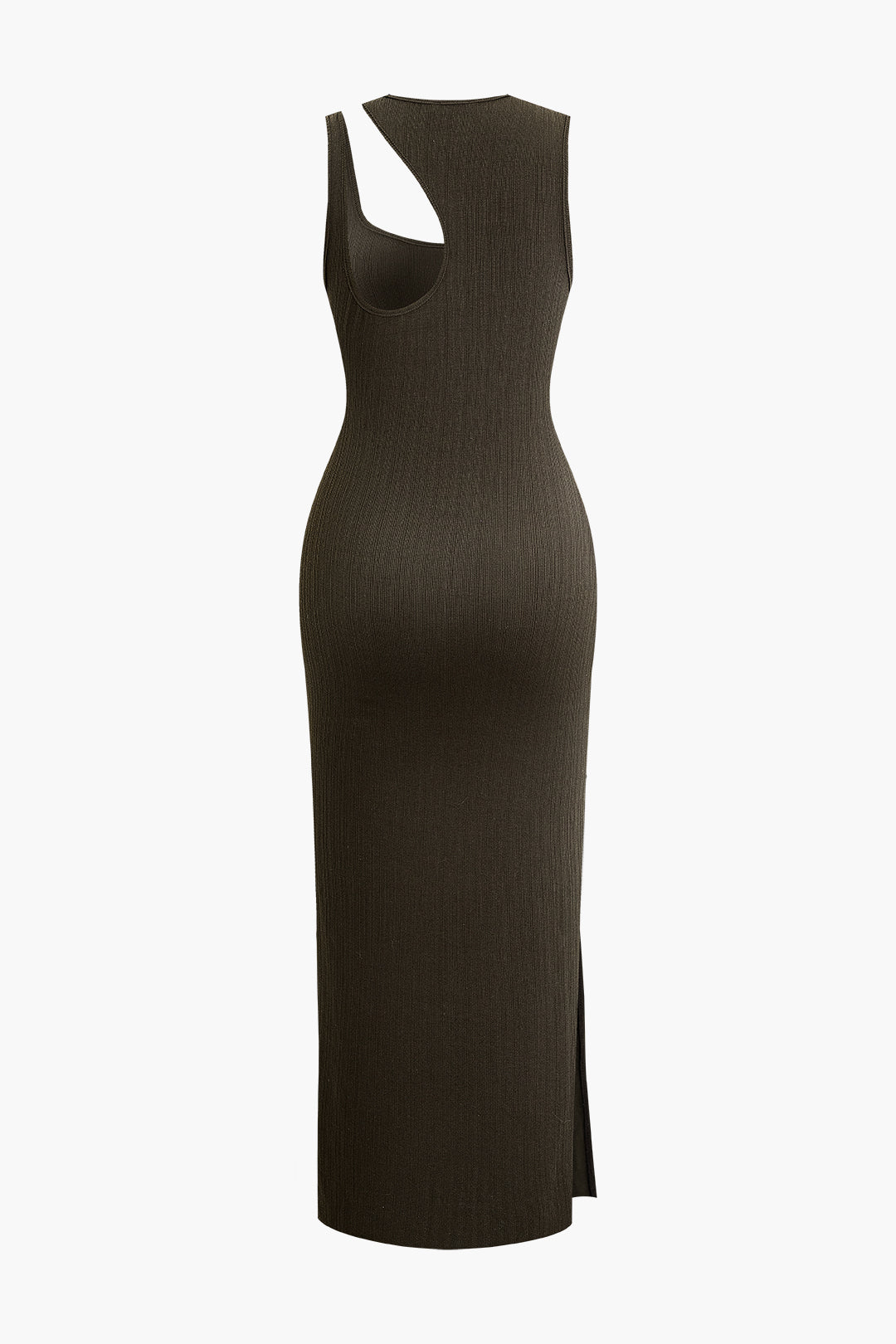 Asymmetric Cut Out Sleeveless Slit Midi Dress