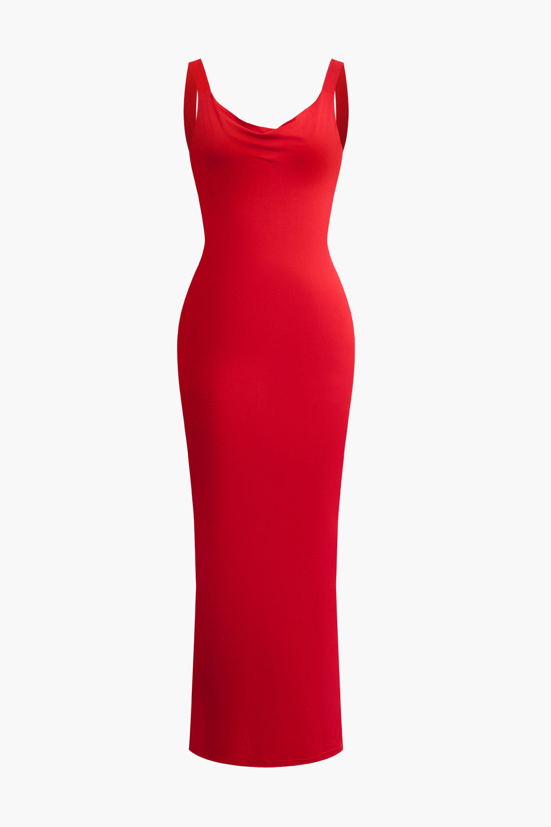 Cowl Neck Bow Detail Backless Sleeveless Maxi Dress