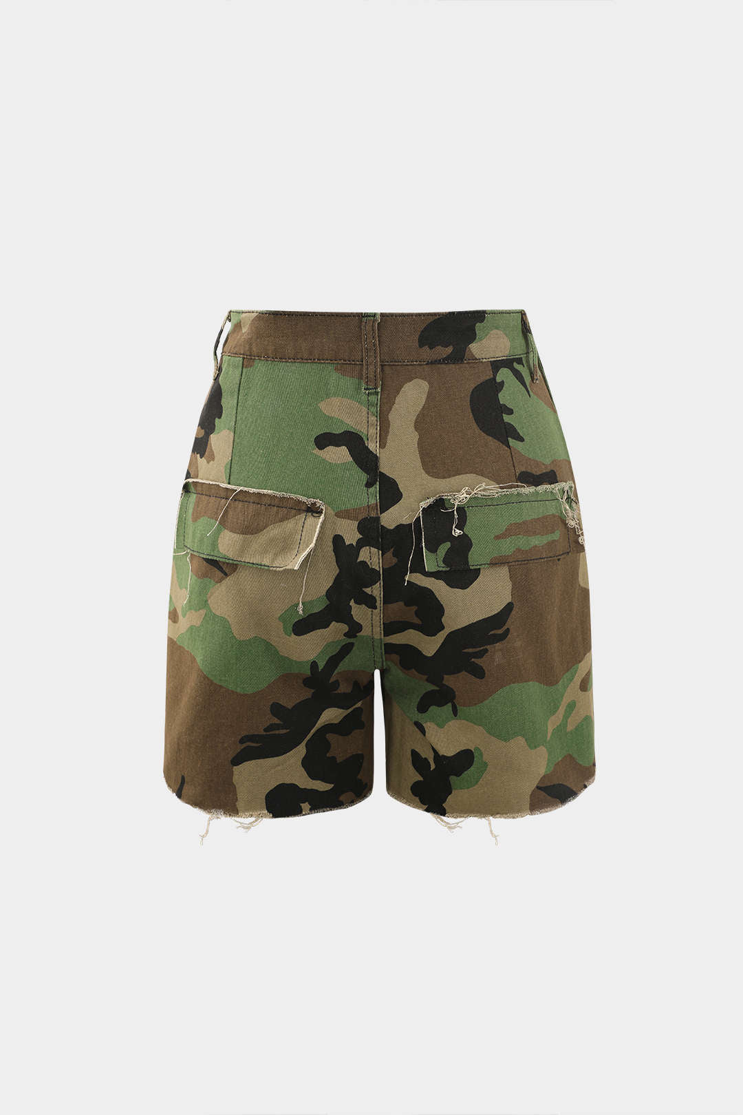 Camo Destroyed Cargo Shorts