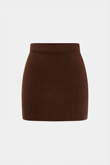 Basic Solid Knit Mini Skirt