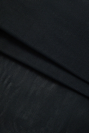 Turtleneck Rhinestone Embellished Sheer Mesh Long Sleeve Bodysuit