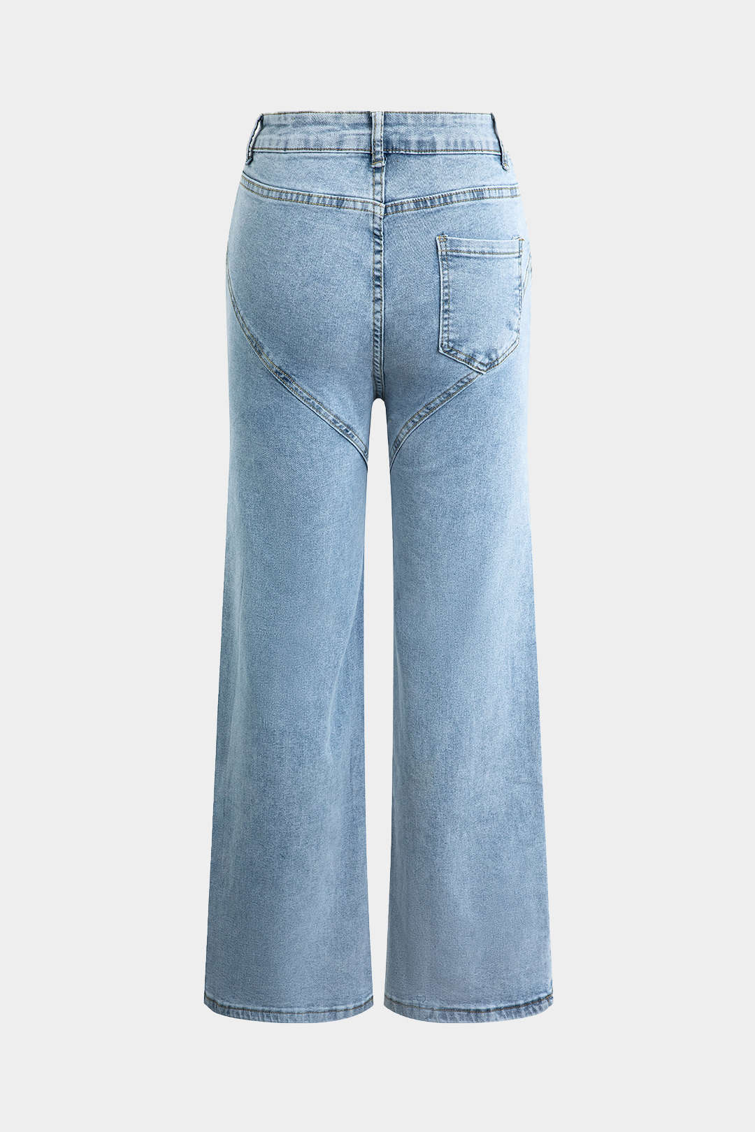 Rhinestone pyntet udskårne jeans med lige ben