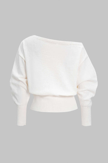 Knit Asymmetrical Long-Sleeve Top