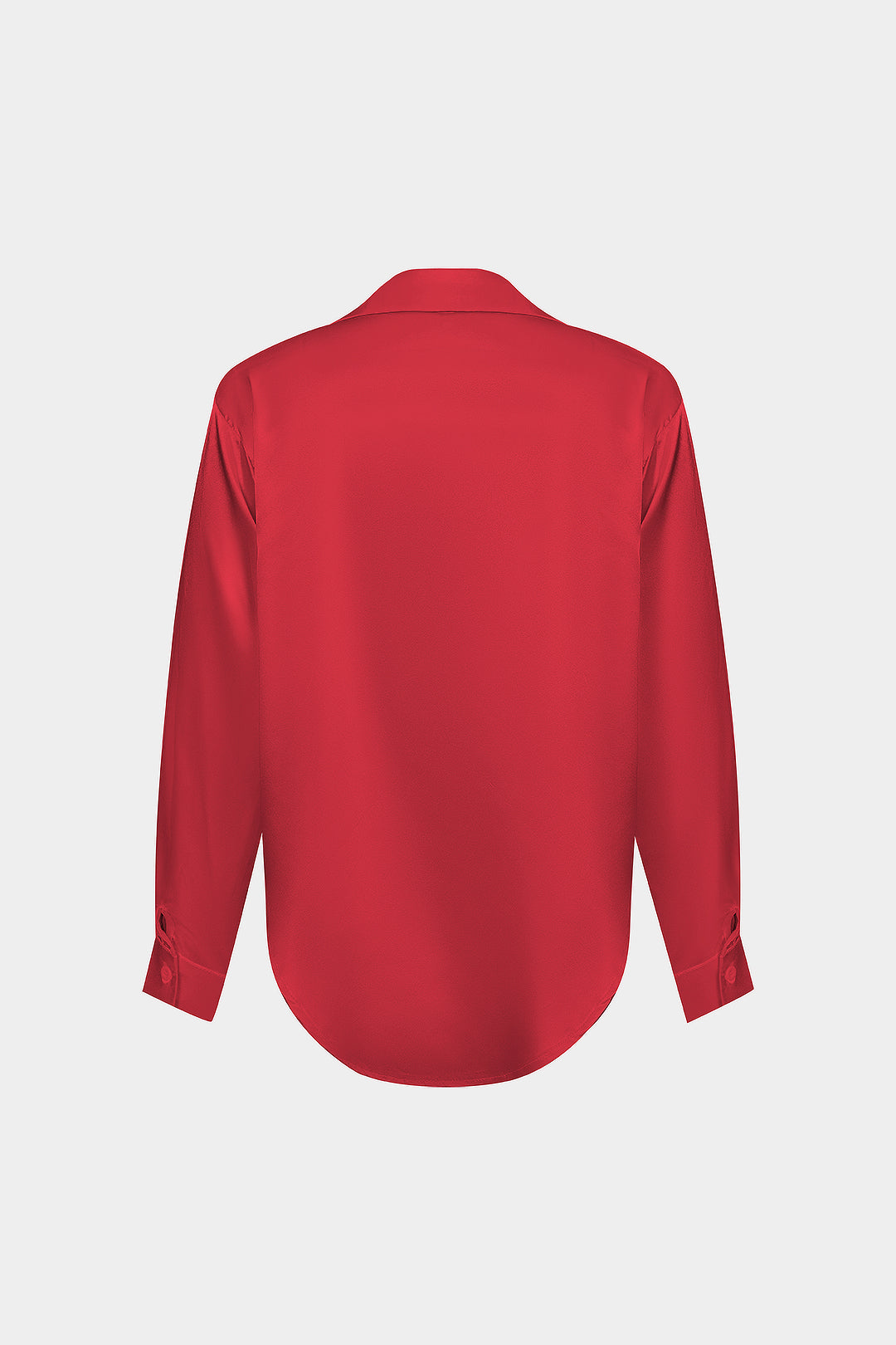 Basic Solid Satin Long-Sleeve Shirt