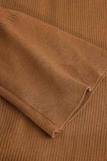 Muschelhülle gerippte Knöpfe unten Maxikleid