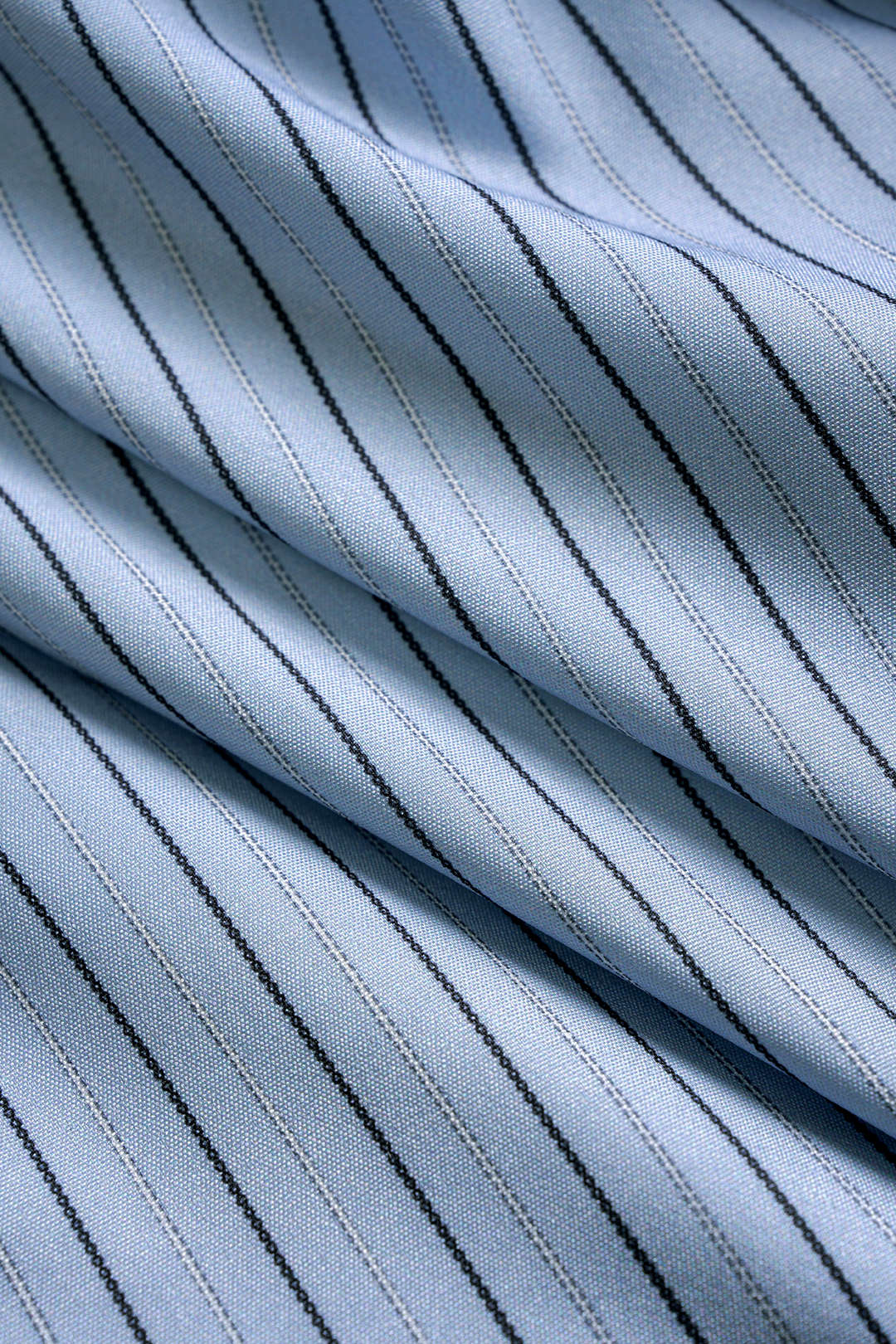 Stripes Print V-Neck Ruched Long-Sleeve Shirt