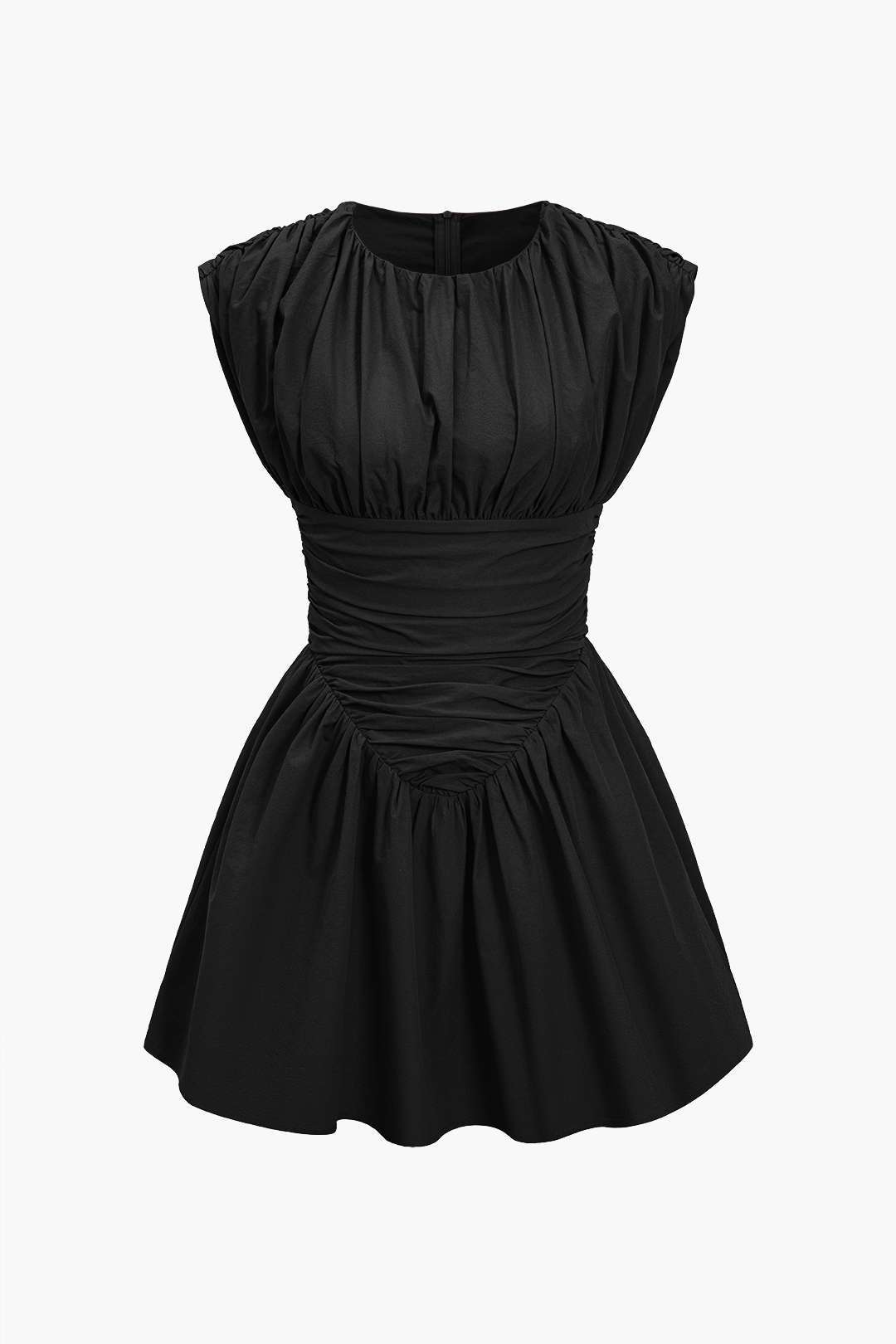 Solid Ruched Mini Dress