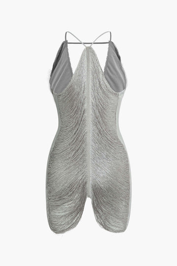 Fringe V-neck Mini Dress