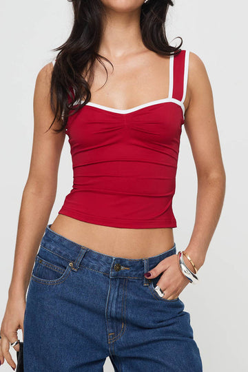 Contrast Ruched Cami Top