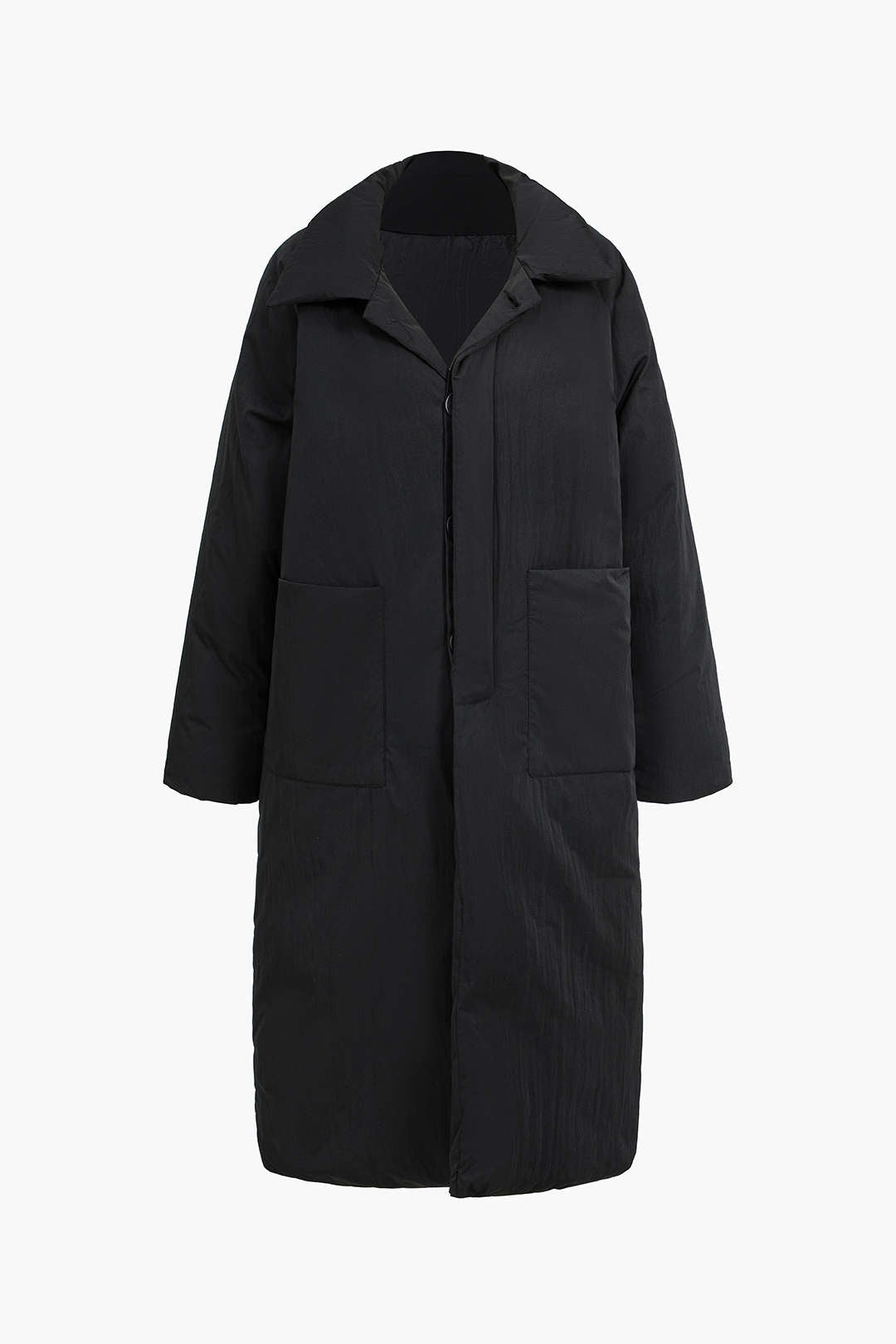 Padded Button Long Coat