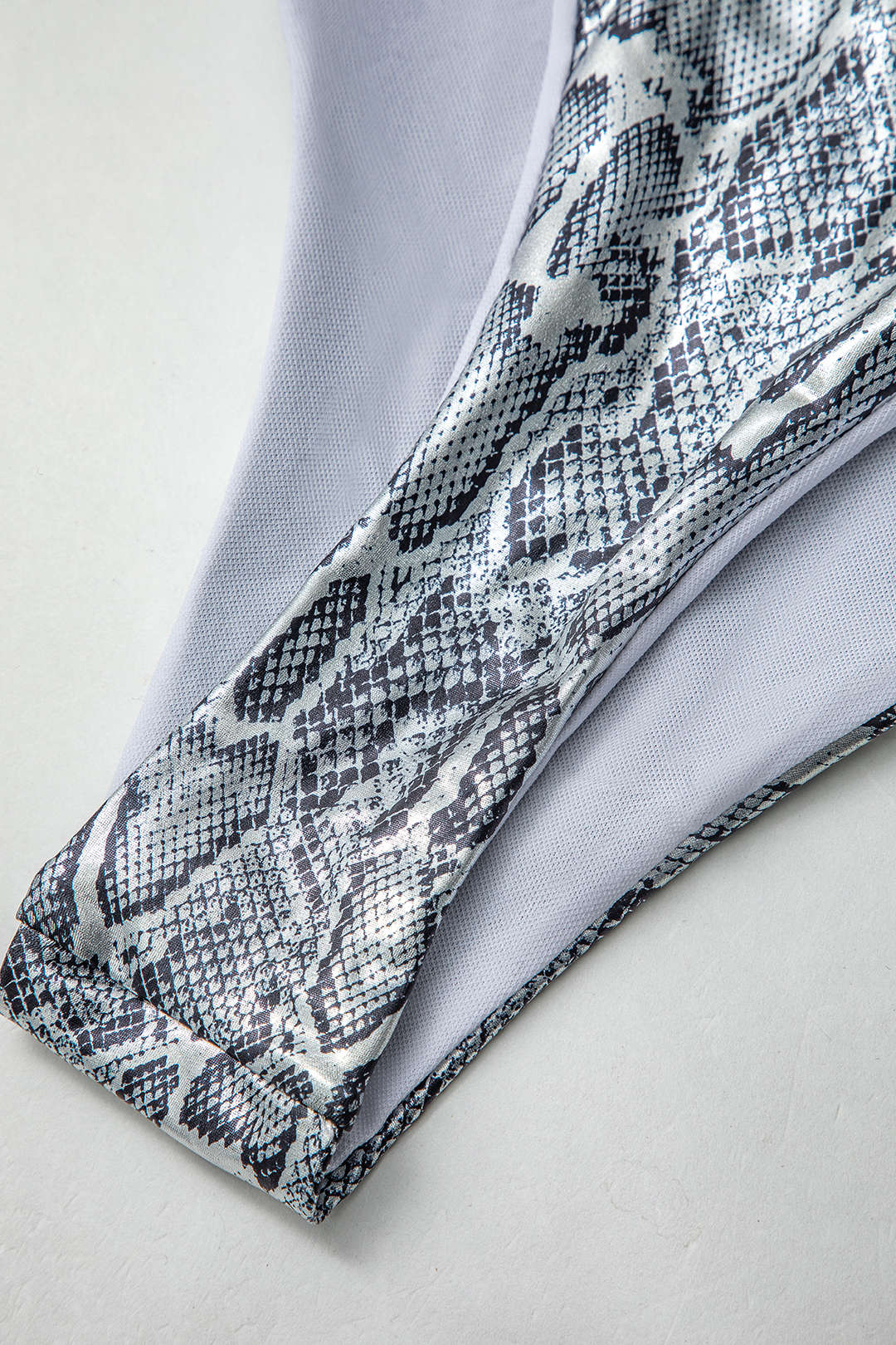 Snakeskin Print Cross Back Tie One-piece Swimsuit