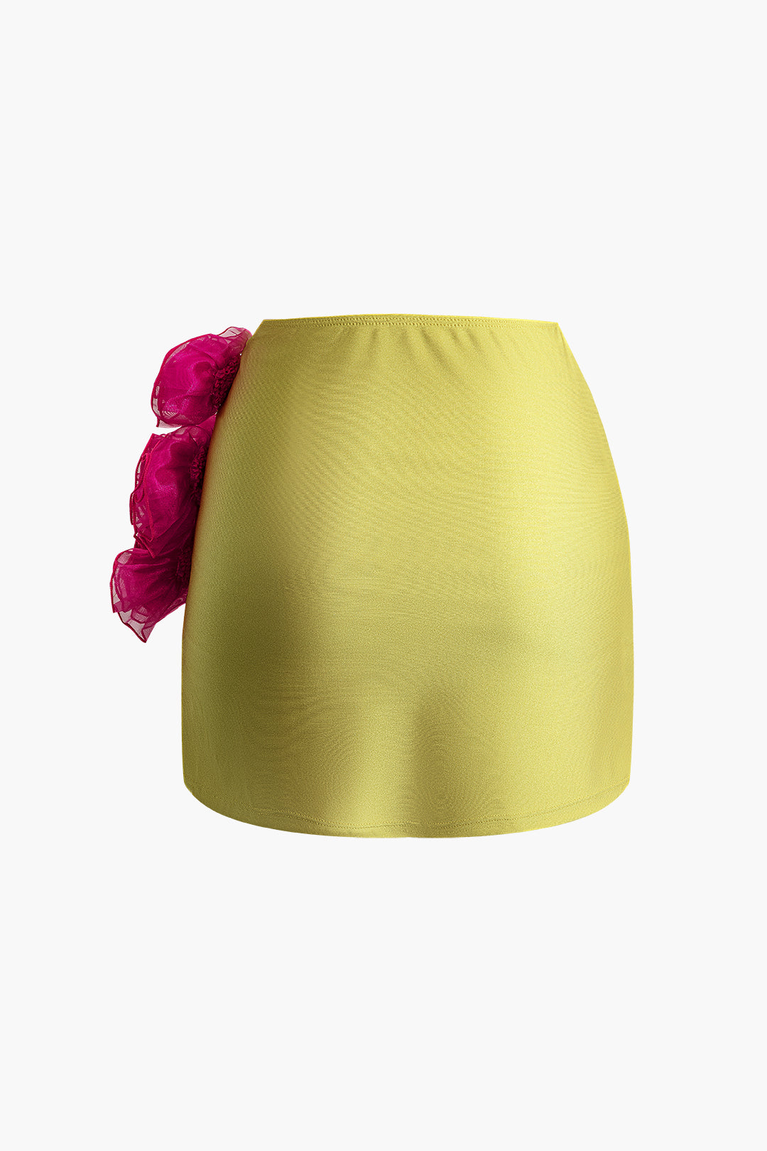 3D Flower Ruched Mini Skirt