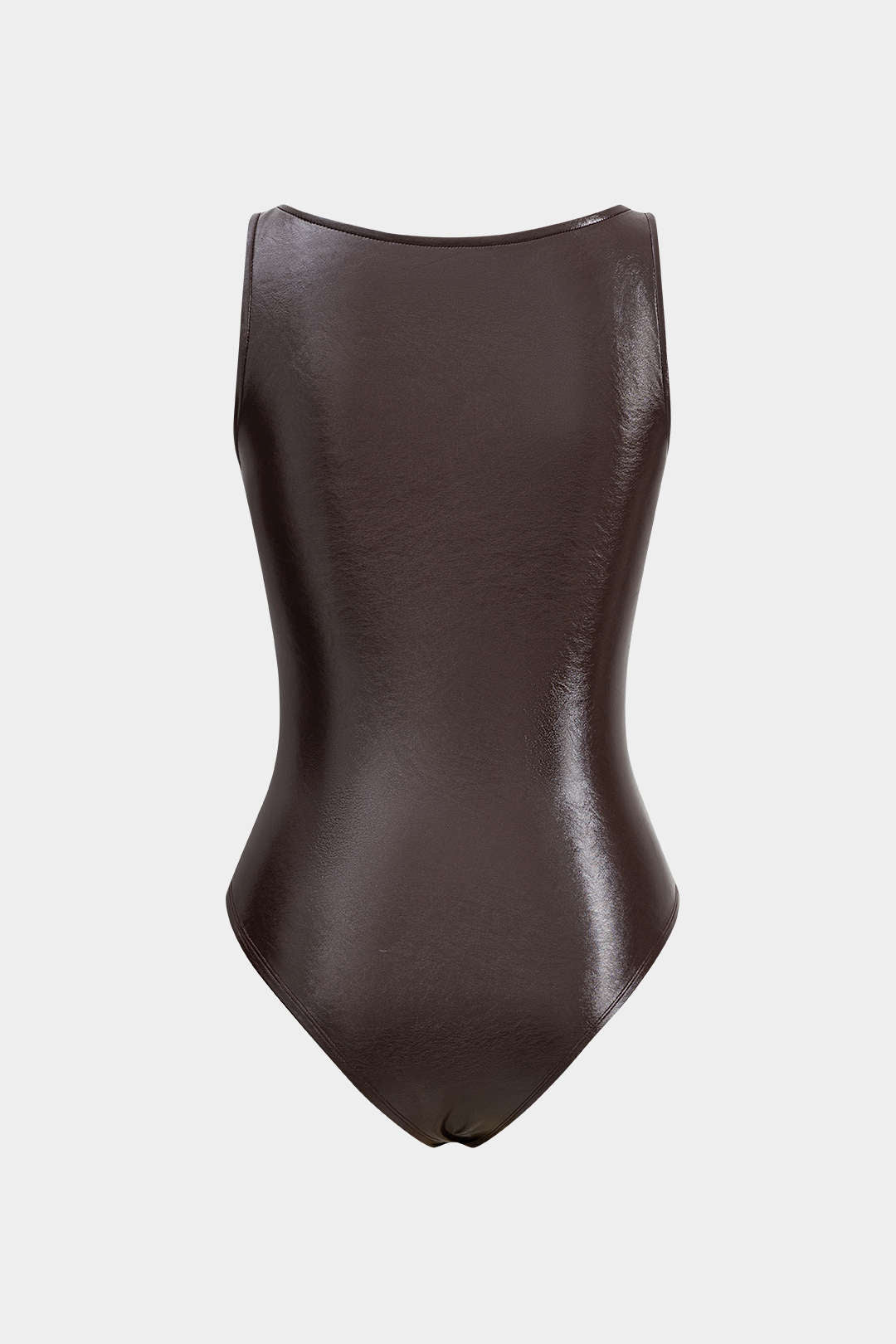 Faux læder bustier ærmeløs bodysuit