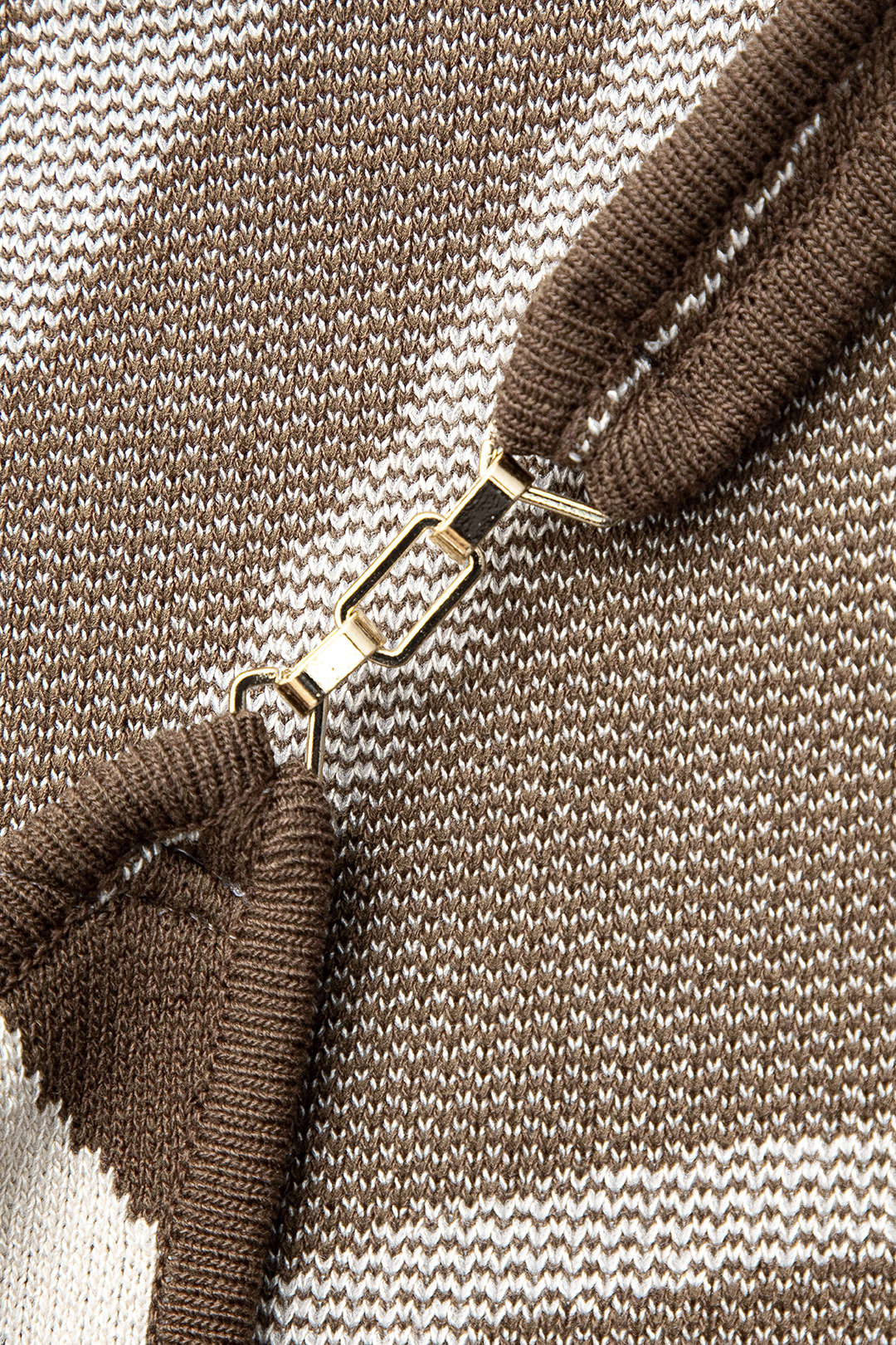 Line Pattern Cut Out Slit Knit Maxi Dress