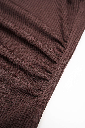 Faux Leather Button Asymmetrical Cropped Jacket And Sleeveless Ruched Dress Set