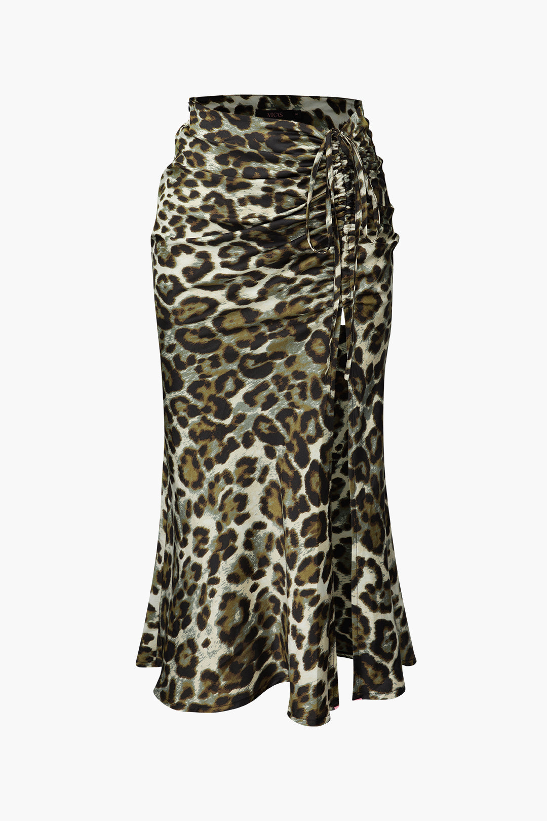 Leopard Drawstring Slit Skirt – Micas