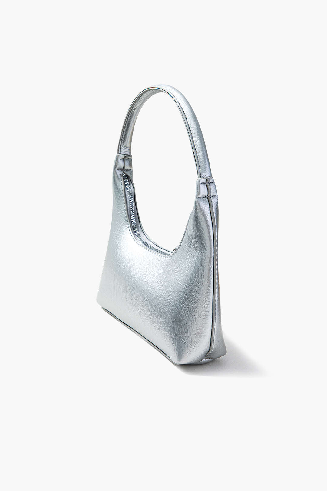 Textured Metallic Faux Leather Tote Bag