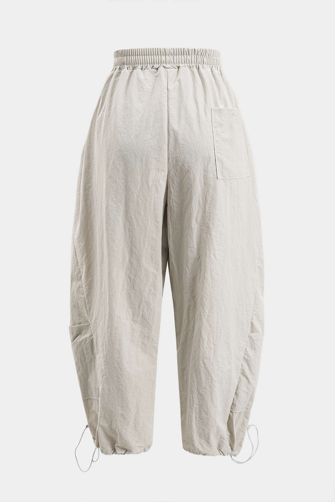 Drawstring Wide Leg Pocket Barrel Trousers