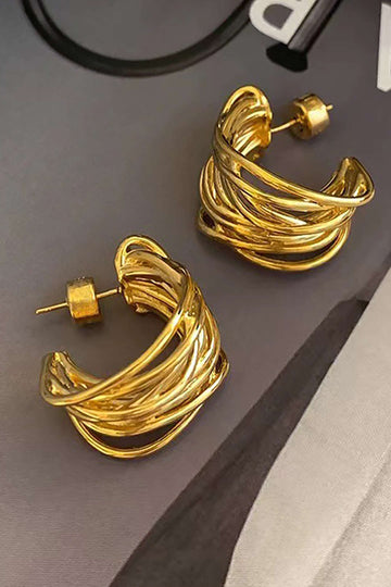 C-shaped Hoop Earrings