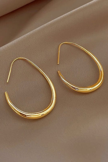 Boucles d'oreilles ovales métalliques