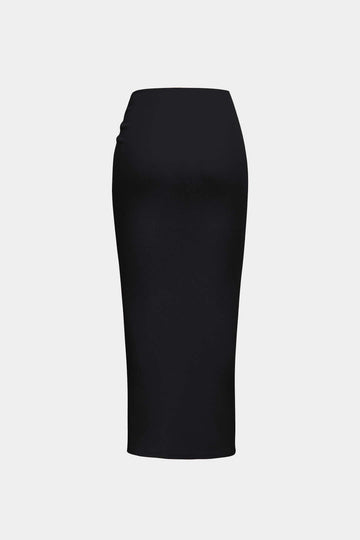 Knot Side Slit Knit Midi Hame