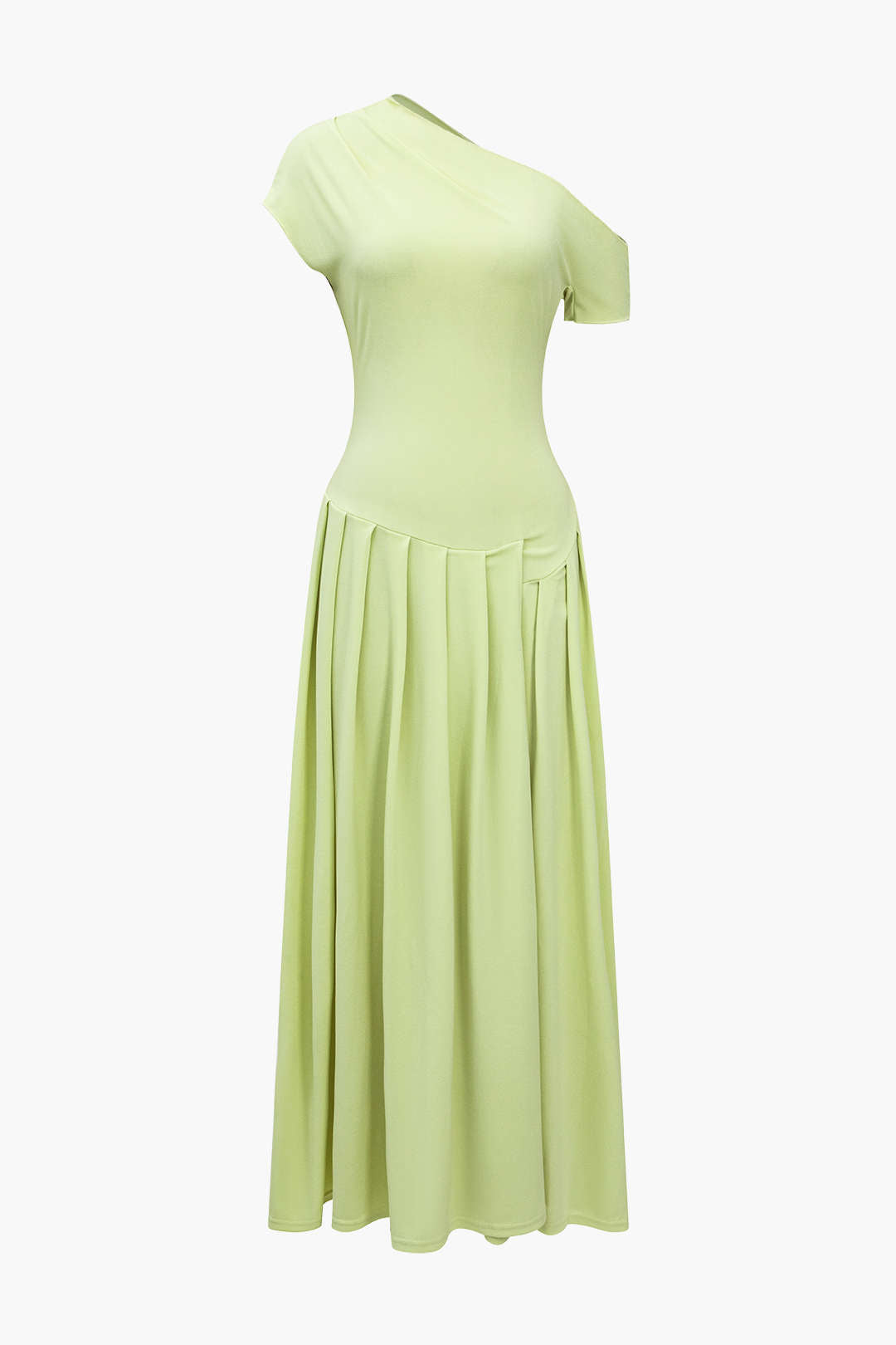 Solid Pleated Maxi Dress