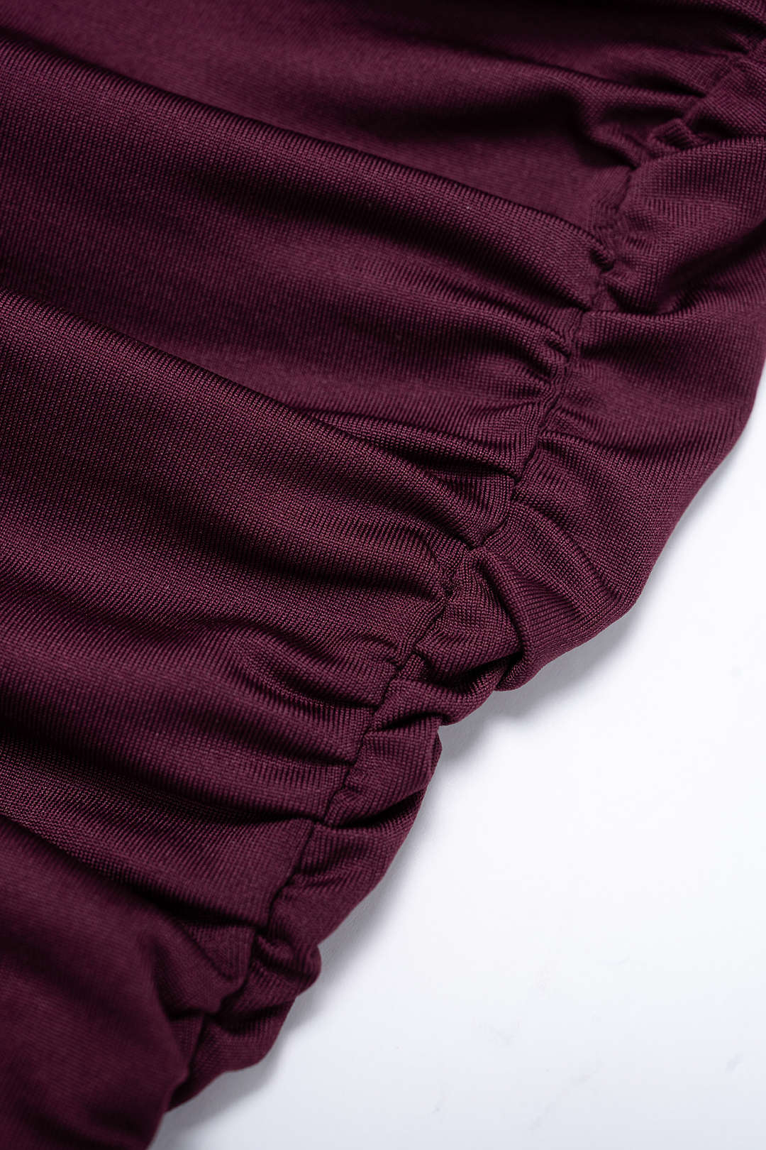 Ruched Mesh Long-Sleeve Top