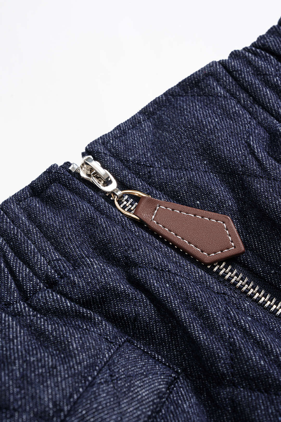 Denim Zipper Stitching Asymmetrical Skirt