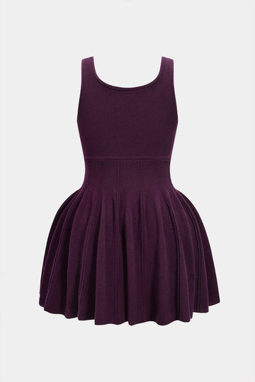 Plus Size Knit Square Neck Sleeveless Dress