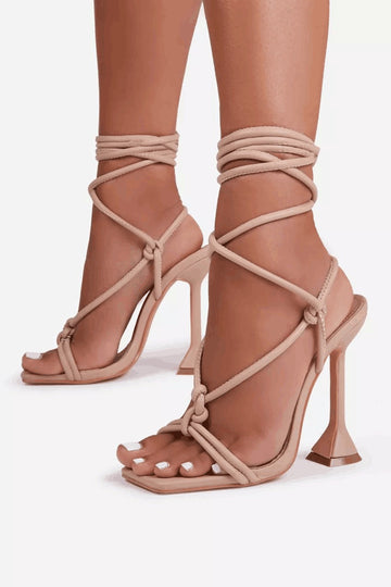 Tie Ankle High Heeled Sandals