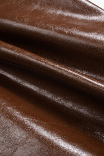 Faux Leather Patchwork V-Neck Ruched Sleeveless Mini Dress