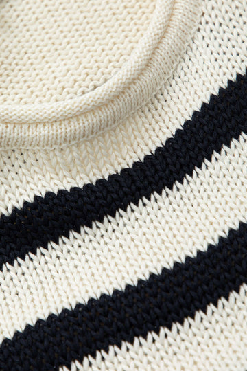 Stripe Round Neck Knit Long Sleeve Top