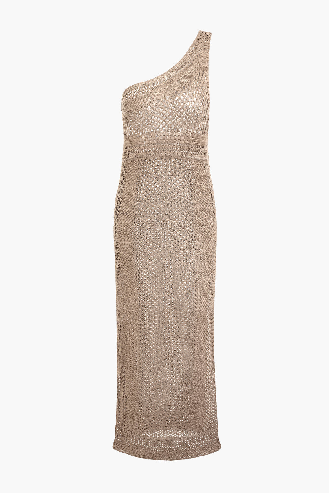 Asymmetrical Open Knit Slit Cover-Up Dress