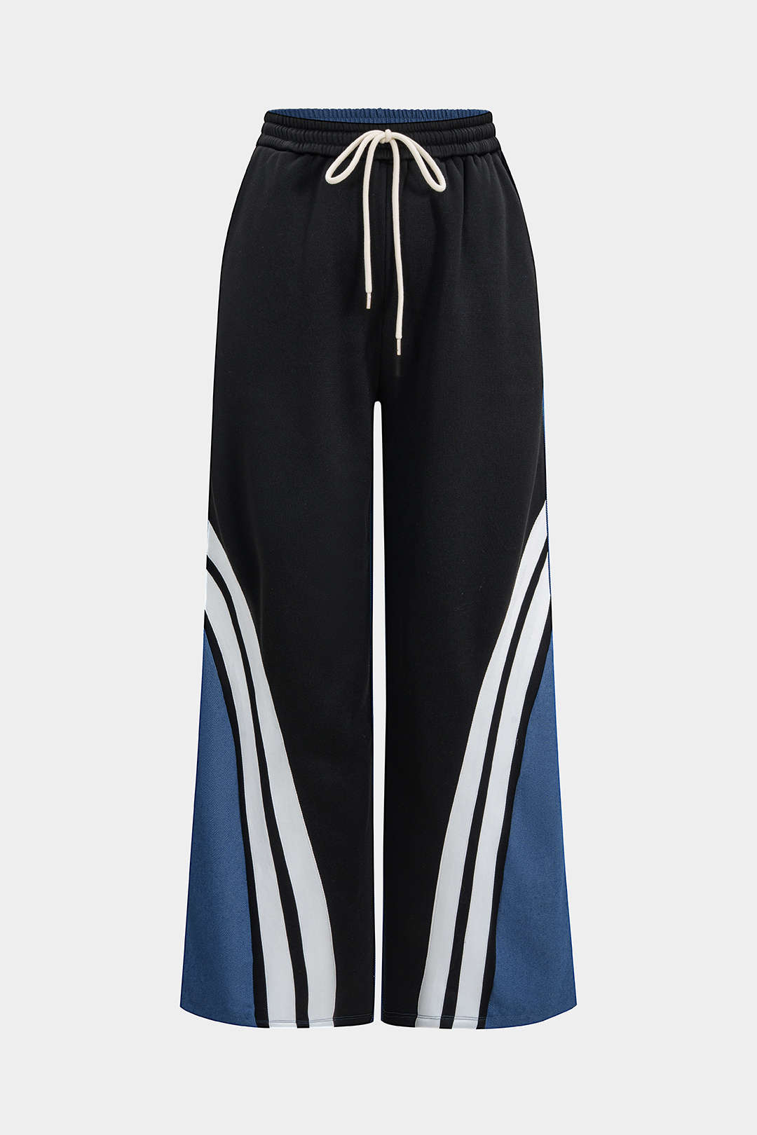 Stripes Print Patchwork nadrág