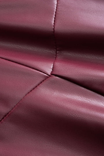 Faux Leather Strapless Sleeveless Maxi Dress