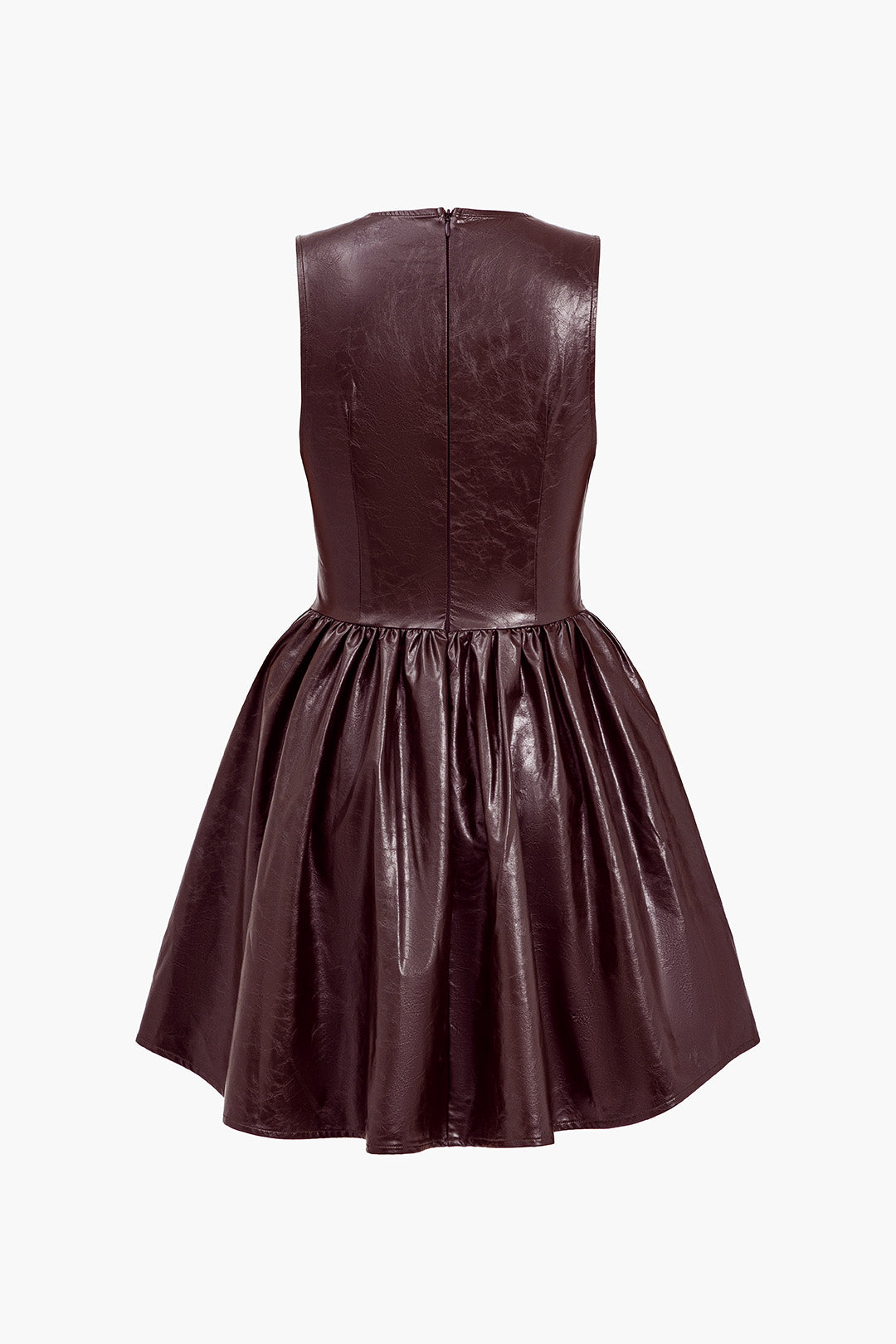 Faux Leather Sleeveless Mini Dress