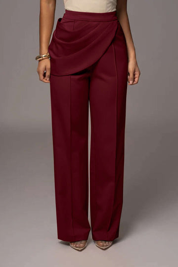 Solid Asymmetrical Trousers