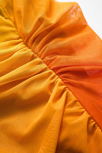 Vestido midi de malla de estampado ombre