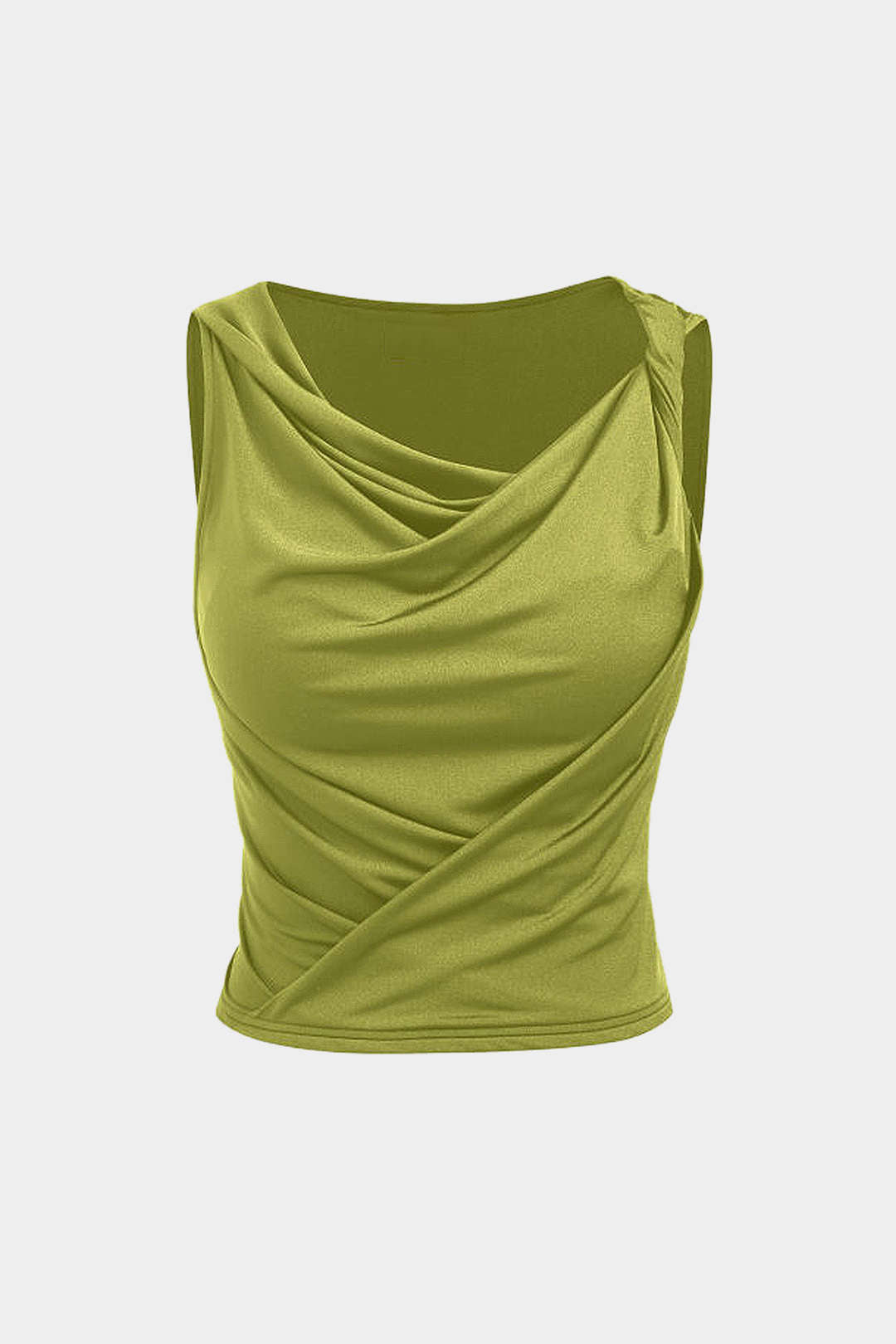 Ruched Asymmetrical Sleeveless Tank Top