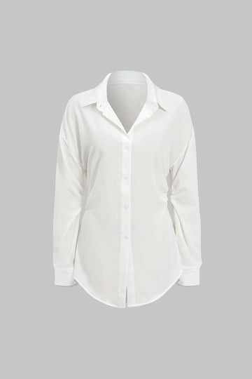 Solid knop met lange mouwen shirt