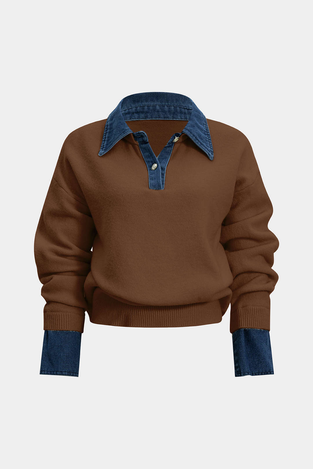 Sweater Patchwork Long-Sleeve Top